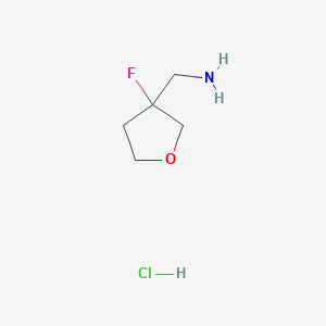 molecular formula C5H11ClFNO B1450237 (3-氟代氧杂环-3-基)甲胺盐酸盐 CAS No. 2098093-18-4