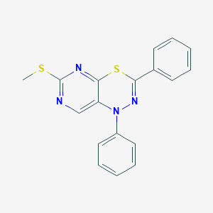 molecular formula C18H14N4S2 B14502392 6-(Methylsulfanyl)-1,3-diphenyl-1H-pyrimido[5,4-e][1,3,4]thiadiazine CAS No. 63810-93-5