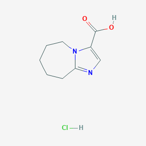 molecular formula C9H13ClN2O2 B1450241 5H,6H,7H,8H,9H-咪唑并[1,2-a]氮杂菲-3-羧酸盐酸盐 CAS No. 2060033-58-9