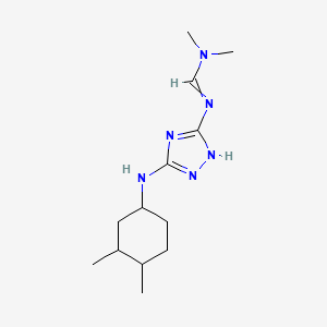 molecular formula C13H24N6 B1450242 N'-[3-[(3,4-二甲基环己基)氨基]-1H-1,2,4-三唑-5-基]-N,N-二甲基甲亚酰胺 CAS No. 1638617-31-8
