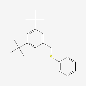 molecular formula C21H28S B14502423 1,3-Di-tert-butyl-5-[(phenylsulfanyl)methyl]benzene CAS No. 62938-09-4
