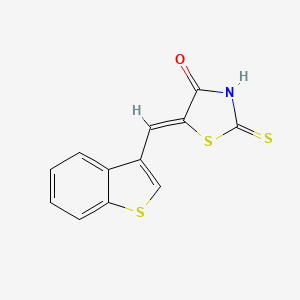 molecular formula C12H7NOS3 B1450244 5-(Benzo[b]thiophen-3-ylmethylene)-2-thioxothiazolidin-4-one CAS No. 30125-98-5