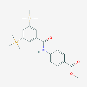 molecular formula C21H29NO3Si2 B145025 Methyl 4-[[3,5-bis(trimethylsilyl)benzoyl]amino]benzoate CAS No. 125973-71-9