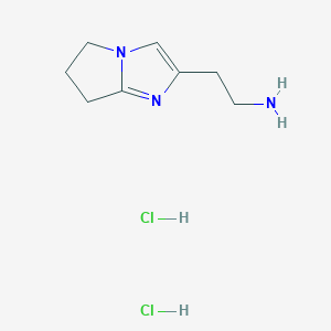 molecular formula C8H15Cl2N3 B1450253 2-{5H,6H,7H-吡咯并[1,2-a]咪唑-2-基}乙胺二盐酸盐 CAS No. 1803587-94-1