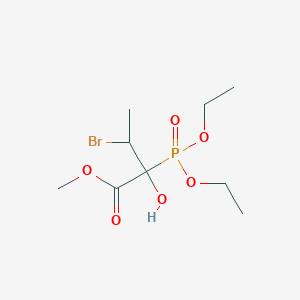 molecular formula C9H18BrO6P B14502560 Methyl 3-bromo-2-(diethoxyphosphoryl)-2-hydroxybutanoate CAS No. 64845-33-6