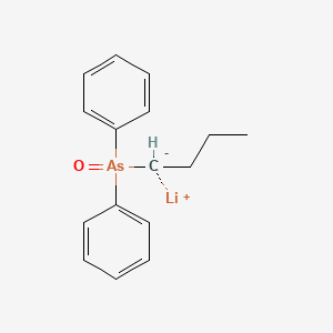 molecular formula C16H18AsLiO B14502600 lithium;[butyl(phenyl)arsoryl]benzene CAS No. 63866-92-2