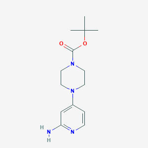 molecular formula C14H22N4O2 B1450263 叔丁基 4-(2-氨基吡啶-4-基)哌嗪-1-羧酸酯 CAS No. 571189-23-6