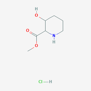 molecular formula C7H14ClNO3 B1450266 Methyl 3-hydroxypiperidine-2-carboxylate hydrochloride CAS No. 1803562-03-9