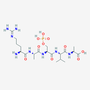 molecular formula C20H39N8O10P B14502674 N~5~-(Diaminomethylidene)-L-ornithyl-L-alanyl-O-phosphono-L-seryl-L-valyl-L-alanine CAS No. 63524-89-0