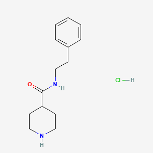 molecular formula C14H21ClN2O B1450268 N-(2-Phenylethyl)-4-piperidinecarboxamide hydrochloride CAS No. 1580449-72-4