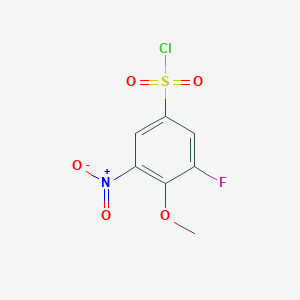 molecular formula C7H5ClFNO5S B1450274 3-Fluoro-4-methoxy-5-nitrobenzene-1-sulfonyl chloride CAS No. 1803606-89-4