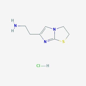 molecular formula C7H12ClN3S B1450281 2-{2H,3H-imidazo[2,1-b][1,3]thiazol-6-yl}ethan-1-amine hydrochloride CAS No. 1797941-14-0