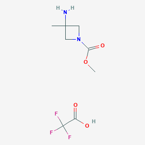 molecular formula C8H13F3N2O4 B1450284 Trifluoroacetic acid methyl 3-amino-3-methylazetidine-1-carboxylate CAS No. 1803570-69-5