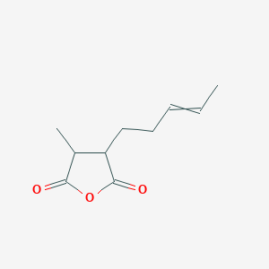 molecular formula C10H14O3 B14502931 3-Methyl-4-(pent-3-en-1-yl)oxolane-2,5-dione CAS No. 63329-93-1