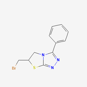 molecular formula C11H10BrN3S B1450299 6-(bromomethyl)-3-phenyl-5H,6H-[1,2,4]triazolo[3,4-b][1,3]thiazole CAS No. 742004-46-2