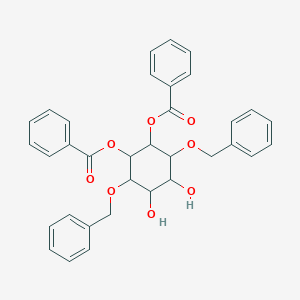 molecular formula C34H32O8 B145030 3,6-Bis(benzyloxy)-4,5-dihydroxycyclohexane-1,2-diyl dibenzoate CAS No. 127401-30-3