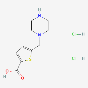molecular formula C10H16Cl2N2O2S B1450304 5-(Piperazin-1-ylmethyl)thiophene-2-carboxylic acid dihydrochloride CAS No. 1797717-71-5