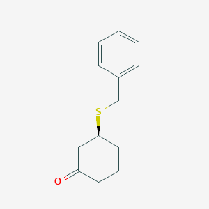 molecular formula C13H16OS B14503044 Cyclohexanone, 3-[(phenylmethyl)thio]-, (S)- CAS No. 64888-91-1
