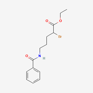molecular formula C14H18BrNO3 B14503162 Ethyl 5-benzamido-2-bromopentanoate CAS No. 63273-53-0