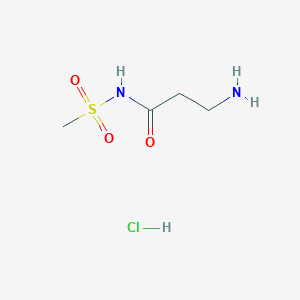 molecular formula C4H11ClN2O3S B1450320 3-amino-N-methanesulfonylpropanamide hydrochloride CAS No. 1795495-29-2