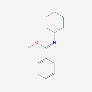 molecular formula C14H21NO B14503243 1,4-Cyclohexadiene-1-carboximidic acid, N-cyclohexyl-, methyl ester CAS No. 63013-29-6