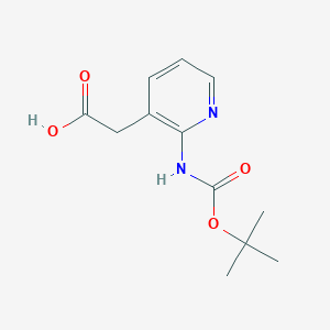 molecular formula C12H16N2O4 B1450325 2-(2-{[(叔丁氧基)羰基]氨基}吡啶-3-基)乙酸 CAS No. 1260880-17-8