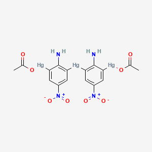 molecular formula C16H14Hg3N4O8 B14503308 Aniline, 2,2'-mercuribis(6-acetoxymercuri-4-nitro- CAS No. 64049-28-1