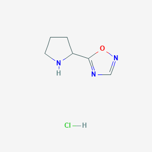 molecular formula C6H10ClN3O B1450334 5-(Pyrrolidin-2-yl)-1,2,4-oxadiazole hydrochloride CAS No. 1797833-26-1