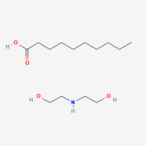 molecular formula C14H31NO4 B14503398 Capric acid, diethanolamine salt CAS No. 64601-14-5