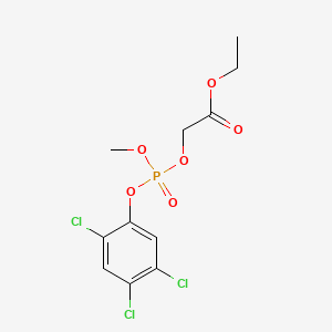 molecular formula C11H12Cl3O6P B14503417 Ethyl ((methoxy(2,4,5-trichlorophenoxy)phosphinyl)oxy)acetate CAS No. 64295-02-9