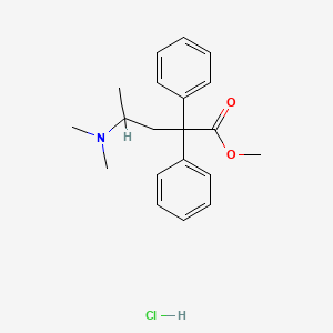 molecular formula C20H26ClNO2 B14503468 Pentanoic acid, 4-dimethyl-2,2-diphenyl-, methyl ester, hydrochloride CAS No. 63979-47-5