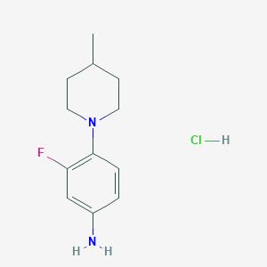 [3-Fluoro-4-(4-methylpiperidin-1-yl)phenyl]amine hydrochloride