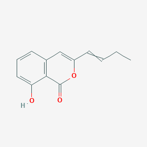 molecular formula C13H12O3 B14503498 3-(But-1-en-1-yl)-8-hydroxy-1H-2-benzopyran-1-one CAS No. 63898-25-9