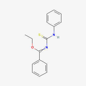 molecular formula C16H16N2OS B14503500 Ethyl N-(phenylcarbamothioyl)benzenecarboximidate CAS No. 64341-79-3