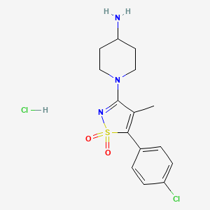 1-[5-(4-Chlorophenyl)-4-methyl-1,1-dioxidoisothiazol-3-yl]piperidin-4-amine hydrochloride