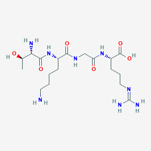 molecular formula C18H36N8O6 B14503625 L-Threonyl-L-lysylglycyl-N~5~-(diaminomethylidene)-L-ornithine CAS No. 63566-11-0