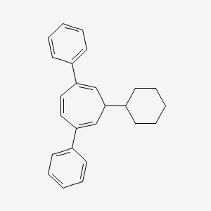 molecular formula C25H26 B14503655 7-Cyclohexyl-2,5-diphenylcyclohepta-1,3,5-triene CAS No. 63942-26-7