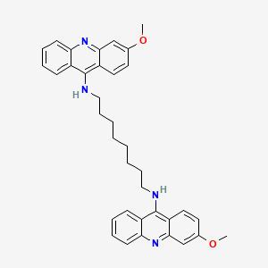 molecular formula C36H38N4O2 B14503695 1,8-Octanediamine, N,N'-bis(3-methoxy-9-acridinyl)- CAS No. 64955-56-2