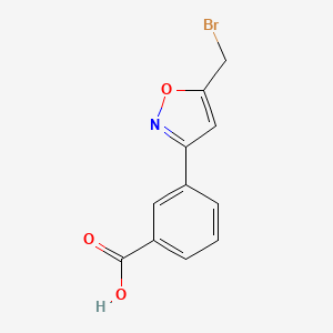 molecular formula C11H8BrNO3 B1450371 3-(5-Bromomethyl-isoxazol-3-yl)-benzoic acid CAS No. 1199773-62-0