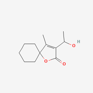 molecular formula C12H18O3 B14503725 3-(1-Hydroxyethyl)-4-methyl-1-oxaspiro[4.5]dec-3-en-2-one CAS No. 64322-24-3