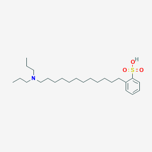 molecular formula C24H43NO3S B14503794 2-[12-(Dipropylamino)dodecyl]benzene-1-sulfonic acid CAS No. 64844-41-3