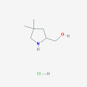 molecular formula C7H16ClNO B1450380 (4,4-dimethylpyrrolidin-2-yl)methanol HCl CAS No. 1803601-13-9