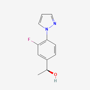 molecular formula C11H11FN2O B1450382 (1S)-1-[3-fluoro-4-(1H-pyrazol-1-yl)phenyl]ethan-1-ol CAS No. 1344920-32-6
