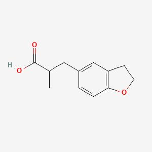 molecular formula C12H14O3 B1450383 3-(2,3-Dihydro-1-benzofuran-5-yl)-2-methylpropanoic acid CAS No. 1269532-55-9
