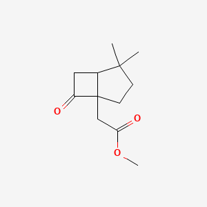 molecular formula C12H18O3 B14503862 Methyl (4,4-dimethyl-7-oxobicyclo[3.2.0]heptan-1-yl)acetate CAS No. 62912-22-5