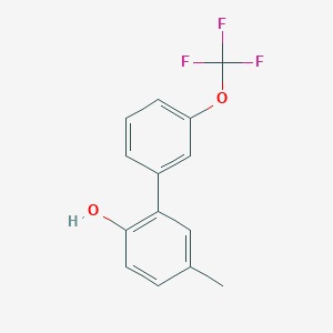 molecular formula C14H11F3O2 B1450391 2-Hydroxy-5-methyl-3'-(trifluoromethoxy)biphenyl CAS No. 1261832-73-8