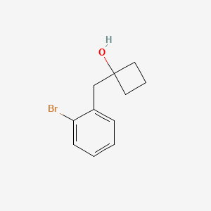 molecular formula C11H13BrO B1450392 1-[(2-Bromophenyl)methyl]cyclobutan-1-ol CAS No. 1540049-07-7
