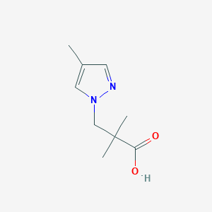 molecular formula C9H14N2O2 B1450393 2,2-dimethyl-3-(4-methyl-1H-pyrazol-1-yl)propanoic acid CAS No. 1506808-40-7