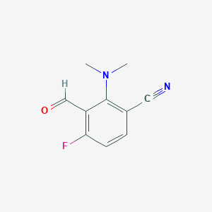 molecular formula C10H9FN2O B1450395 2-(Dimethylamino)-4-fluoro-3-formylbenzonitrile CAS No. 1515395-53-5