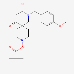 2-[(4-Methoxyphenyl)methyl]-3,5-dioxo-2,9-diazaspiro[5.5]undecan-9-yl 2,2-dimethylpropanoate
